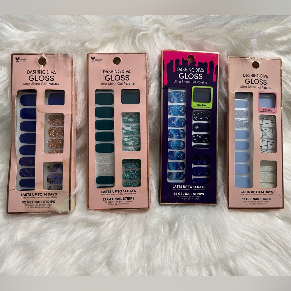 Bundle of 4 Dashing Diva Gloss nail stickers